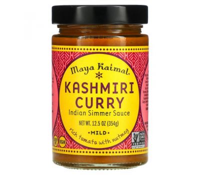 Maya Kaimal, Kashmiri Curry, Индийский соус на медленном огне, мягкий, 12,5 унций (354 г)