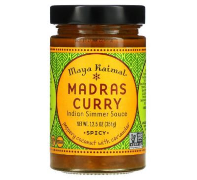 Maya Kaimal, Madras Curry, индийский соус на медленном огне, острый, 354 г (12,5 унции)