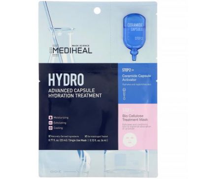 Mediheal, Hydro, Advanced Capsule Hydration Treatment Beauty Mask, 1 Sheet, 0.77 fl oz (23 ml)