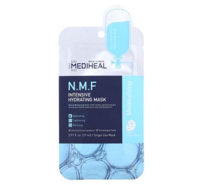 Mediheal, N.M.F, тканинна маска для інтенсивного зволоження, 1 шт., 27 мл (0,91 рідк. унції)