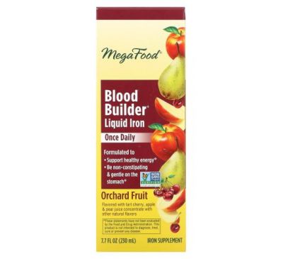 MegaFood, Blood Builder Liquid Iron, Once Daily, Orchard Fruit, 230 мл (7,7 жидк. Унции)