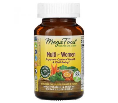 MegaFood, Mega Multi, мультивітаміни для жінок, 60 таблеток