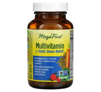 MegaFood, Multivitamin for Daily Stress Relief, 60 Tablets
