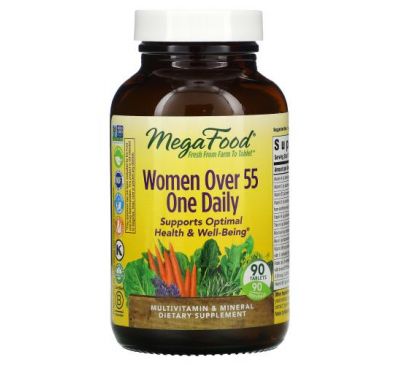 MegaFood, мультивитамины для женщин старше 55 лет, для приема один раз в день, 90 таблеток