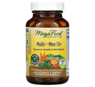 MegaFood, мультивітаміни для чоловіків старше 55 років, 60 таблеток