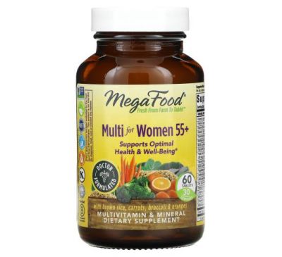 MegaFood, мультивітаміни для жінок від 55 років, 60 таблеток