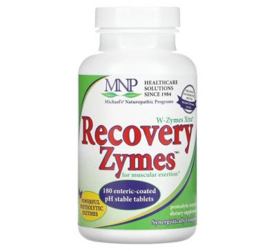 Michael's Naturopathic, W-Zymes Xtra, Recovery Zymes, 180 Enteric-Coated Tablets