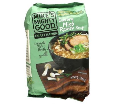 Mike's Mighty Good, Craft Ramen, Savory Miso Ramen Soup, 2.1 oz (61 g)