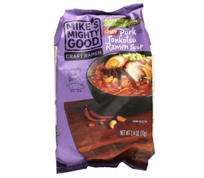 Mike's Mighty Good, Craft Ramen, Spicy Pork Tonkotsu Ramen Soup, 2.4 oz (70 g)