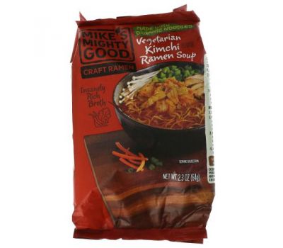 Mike's Mighty Good, Craft Ramen, Vegetarian Kimchi Ramen Soup, 2.3 oz (64 g)
