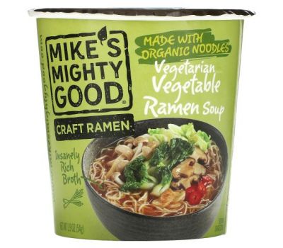 Mike's Mighty Good, Craft Ramen, вегетарианский овощной суп рамен, 54 г (1,9 унции)