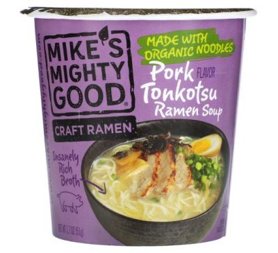 Mike's Mighty Good, Craft Ramen Cup, суп тонкоцу из свинины, 51 г (1,7 унции)