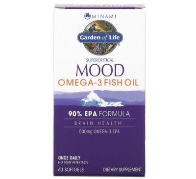 Minami Nutrition, Supercritical Mood Omega-3 Fish Oil, 500 mg, 60 Softgels