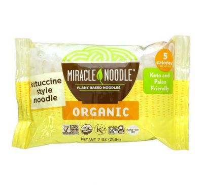 Miracle Noodle, Органическая лапша в стиле феттучини, 200 г (7 унций)