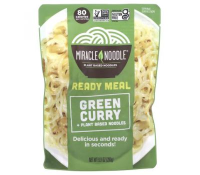 Miracle Noodle, Ready-to-Eat Meal, Green Curry, 9.9 oz (280 g)