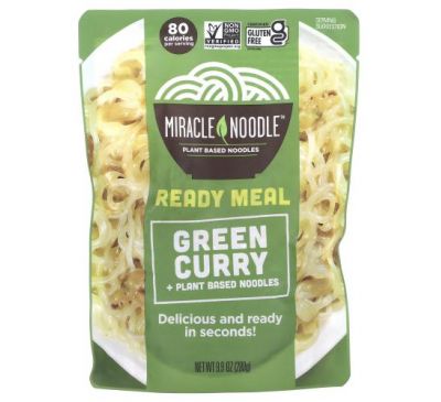 Miracle Noodle, Готовый продукт, зеленый карри, 280 г (9,9 унций)