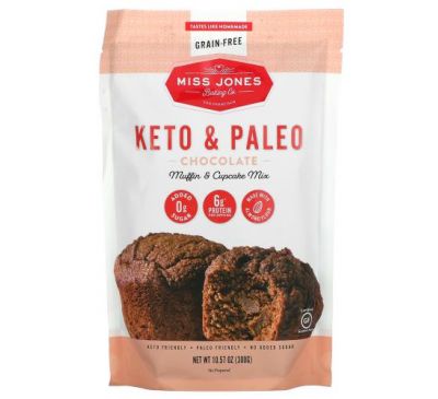 Miss Jones Baking Co, Keto & Paleo Chocolate Muffin & Cupcake Mix, 10.57 oz (300 g)