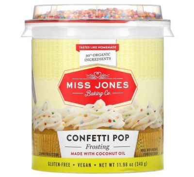 Miss Jones Baking Co, Organic Frosting, Confetti Pop, 11.98 oz (340 g)