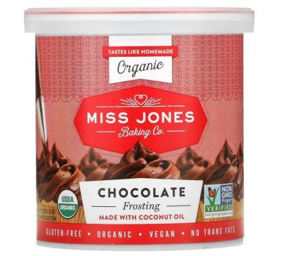 Miss Jones Baking Co, органічна глазур, шоколад, 320 г (11,29 унцій)