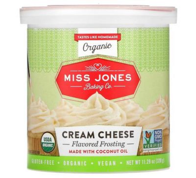 Miss Jones Baking Co, органічна глазур, вершковий сир, 320 г (11,29 унції)