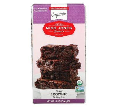 Miss Jones Baking Co, Органическая смесь для выпечки, шоколадный брауни, 416 г (14,67 унции)