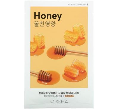 Missha, Airy Fit Beauty Sheet Mask, Honey, 1 Sheet, 19 g