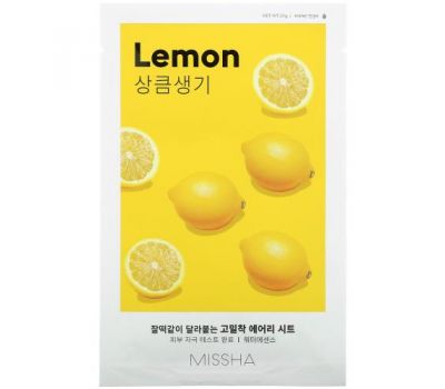 Missha, Airy Fit Beauty Sheet Mask, Lemon, 1 Sheet, 19 g