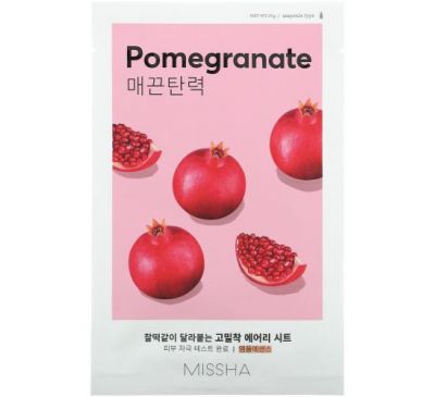 Missha, Airy Fit Beauty Sheet Mask, Pomegranate, 1 Sheet, 19 g