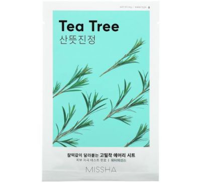 Missha, Airy Fit Beauty Sheet Mask, Tea Tree, 1 Sheet, 19 g