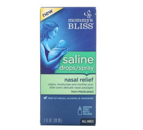 Mommy's Bliss, Saline Drops/Spray Nasal Relief, All Ages, 1 fl oz (30 ml)