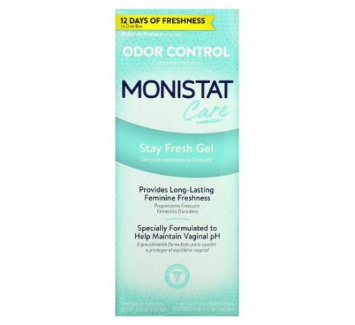 Monistat, Care, Odor Control, Stay Fresh Gel,  4 Prefilled Gel Applicators, 0.08 oz (2.3 g) Each