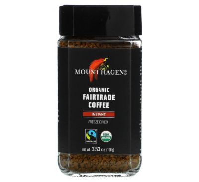 Mount Hagen, Organic Fairtrade Instant Coffee, Freeze Dried, 3.53 oz (100 g)