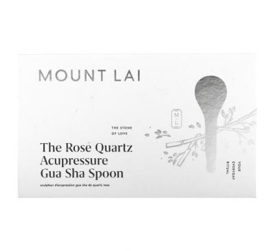 Mount Lai, Ложка для акупрессуры с розовым кварцем, гуа-ша, 1 шт.