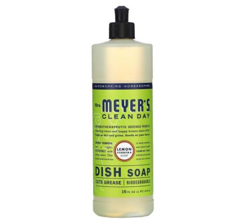Mrs. Meyers Clean Day, Dish Soap, Lemon Verbena Scent, 16 fl oz (473 ml)