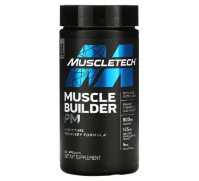 Muscletech, Muscle Builder PM, Nighttime Recovery Formula, 90 Capsules