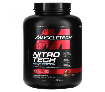 Muscletech, NitroTech, Whey Peptides, Milk Chocolate, 4 lbs (1.81 kg)