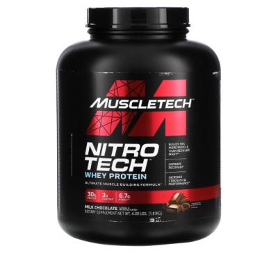Muscletech, NitroTech, Whey Peptides, Milk Chocolate, 4 lbs (1.81 kg)