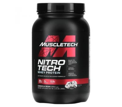 Muscletech, Nitro Tech, Whey Protein, Cookies and Cream, 2.20 lbs (998 g)