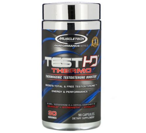 Muscletech, Performance Series, Test HD Thermo, Thermogenic Testosterone Booster, 90 Capsules