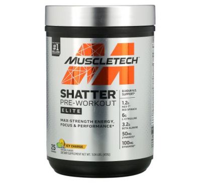 Muscletech, Shatter Pre-Workout, Elite, Icy Charge, 1.04 lbs (472 g)