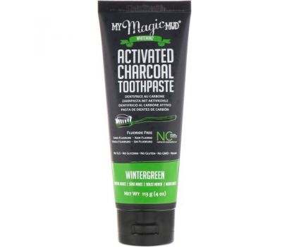 My Magic Mud, Activated Charcoal, Fluoride-Free, Whitening Toothpaste, Wintergreen, 4 oz (113 g)