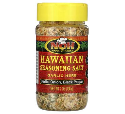 NOH Foods of Hawaii, Гавайская соль приправы, чесночные травы, 7 унций (198 г)