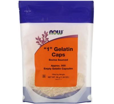 NOW Foods, "1" Gelatin Caps, Approx. 500 Empty Gelatin Capsules
