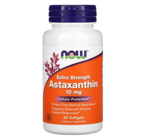 NOW Foods, Astaxanthin, 10 mg, 60 Softgels