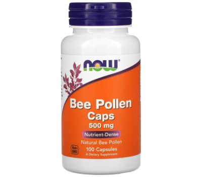 NOW Foods, Bee Pollen Caps, 500 mg, 100 Capsules