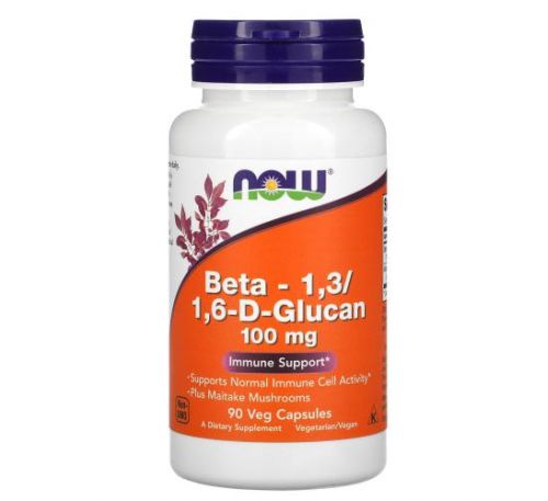 NOW Foods, Beta-1,3/1,6-D-Glucan, 100 mg, 90 Veg Capsules