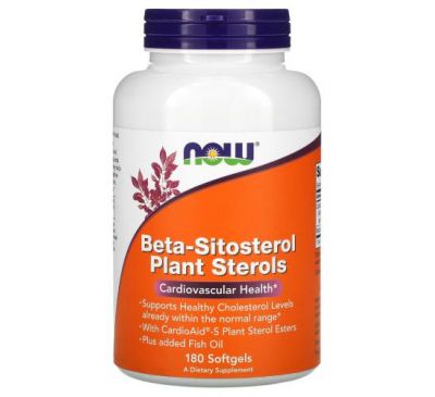 NOW Foods, Beta-Sitosterol Plant Sterols, 180 Softgels