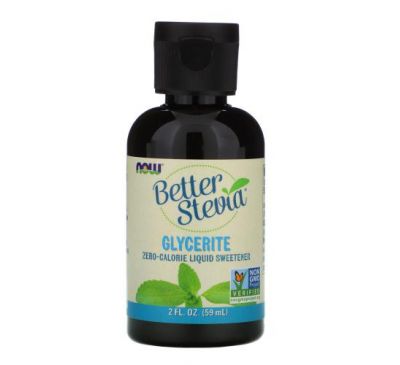 NOW Foods, Better Stevia, Zero-Calorie Liquid Sweetener, Glycerite, 2 fl oz (59 ml)