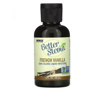 NOW Foods, Better Stevia, безкалорійний рідкий підсолоджувач, французька ваніль, 59 мл (2 рідк. унції)