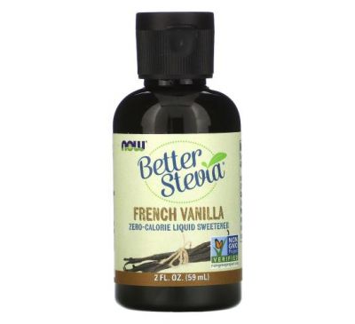 NOW Foods, Better Stevia, безкалорійний рідкий підсолоджувач, французька ваніль, 59 мл (2 рідк. унції)